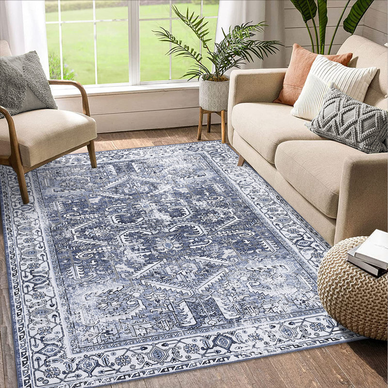 Shaylyn Washable Oriental Indoor Rug, Rectangle 5' x 7'
