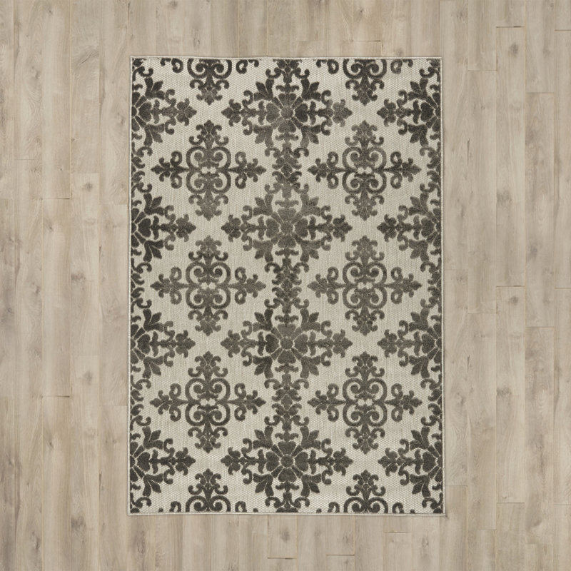 Kari Performance Floral Rug, Rectangle 4' x 6'