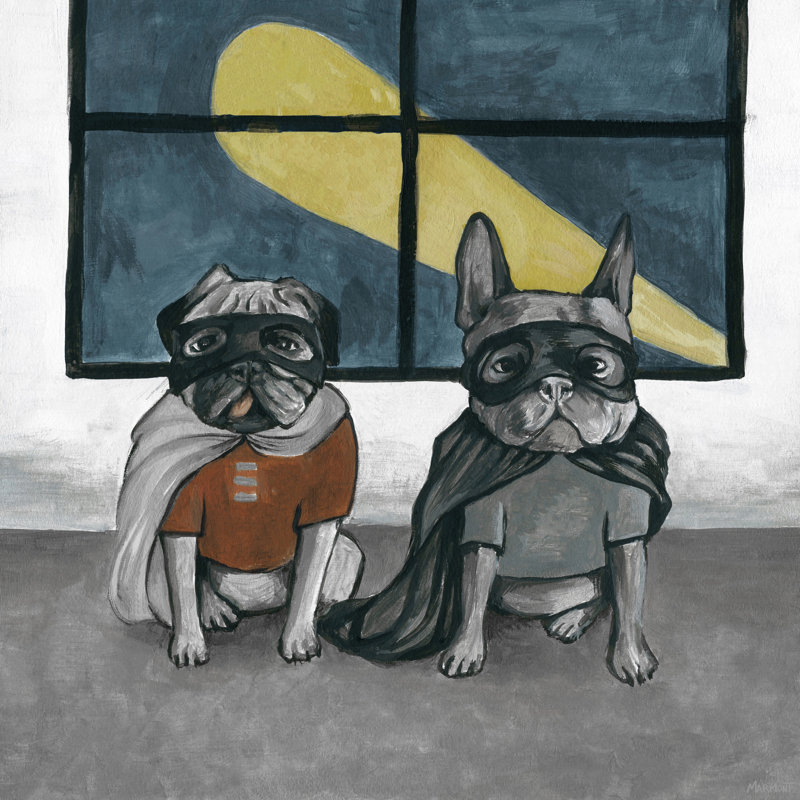 " Four Legged Heroes " Painting Print, 48" H x 48" W x 1.5" D