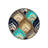 Multicolored Suzani Motif Patterned Round Woven Base Vintage Decorative Carpet-1380576343