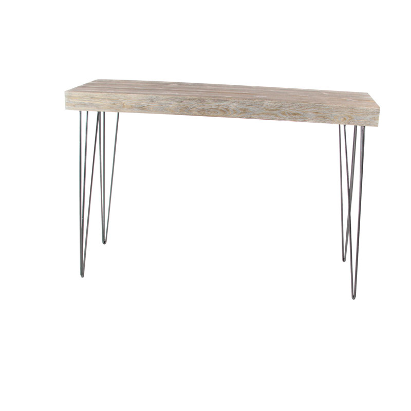 Modern Wood and Metal Console Table with Storage, 47'' Brown