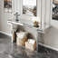 Console à miroir avec verre trempé cannelé