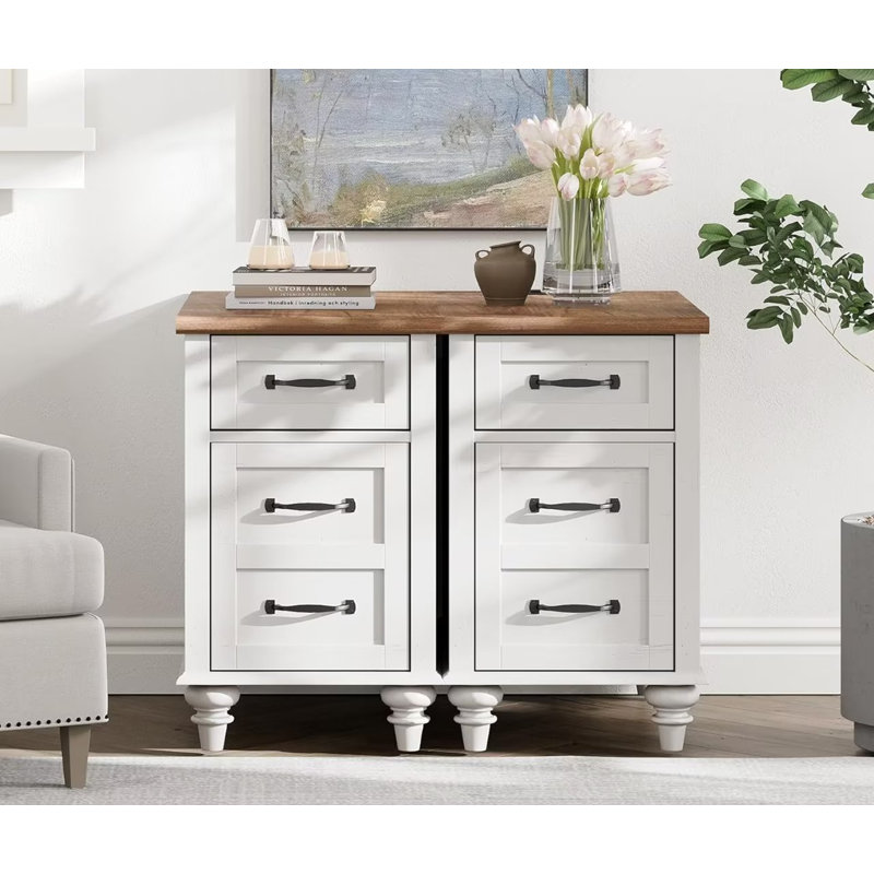 Table de bout Hadwiga, Brun / Blanc