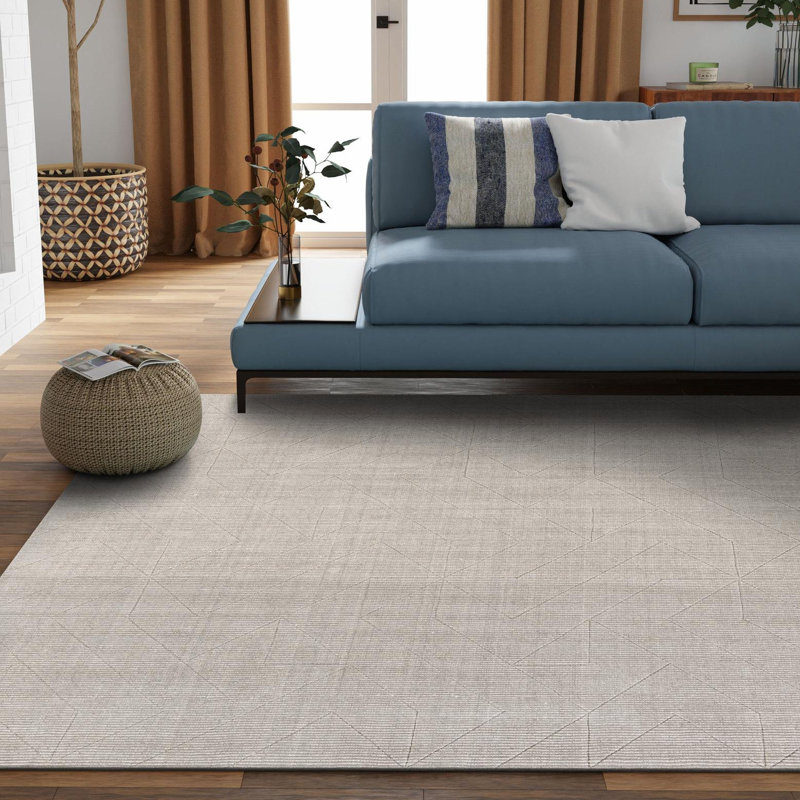 Cyndle Hand-Tufted Wool Geometric Area Rug, Square 10'