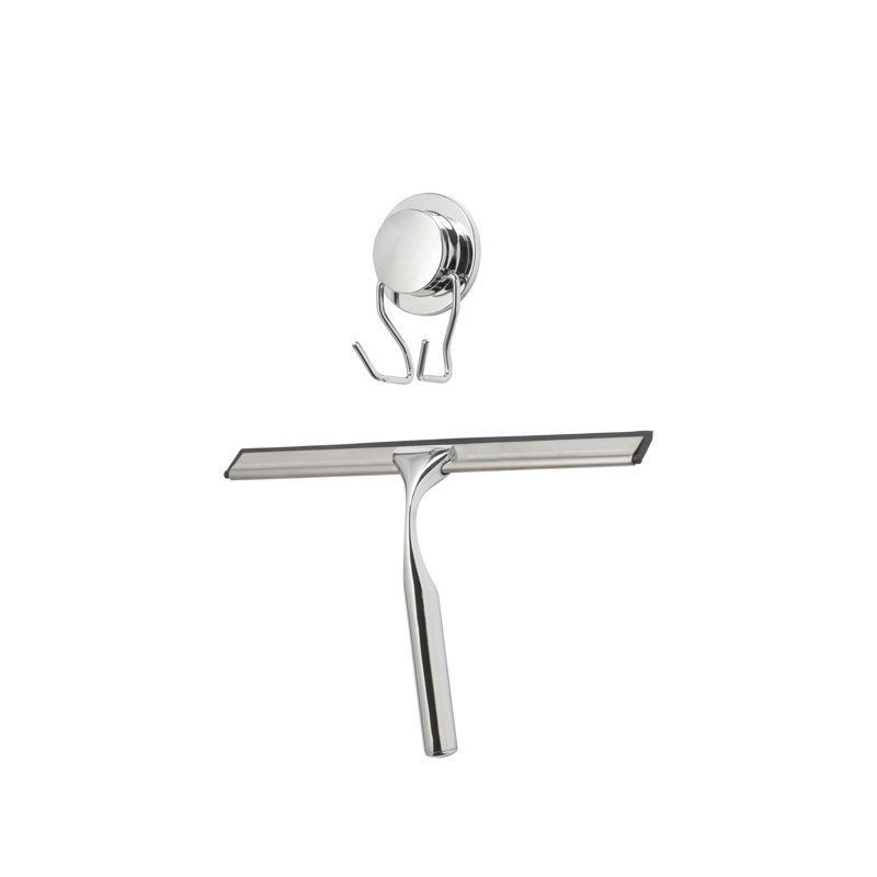Croydex Stick 'n' Lock Chrome Shower Squeegee, Chrome