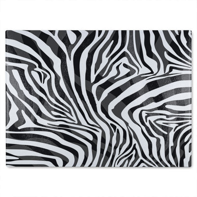 Zebra Animal Print Glass Chopping Board