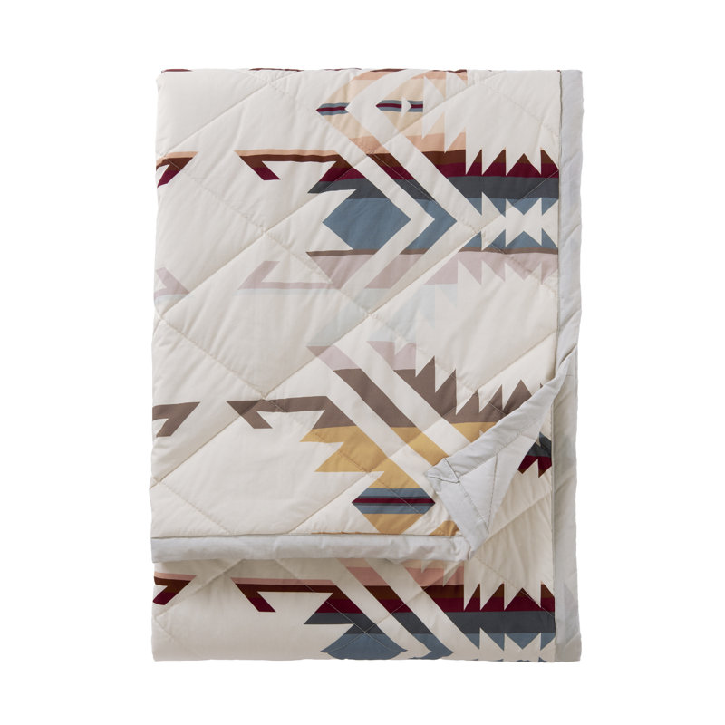 White Sands Reversible Cotton Quilted Throw Blanket 70 x 50 Inch