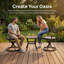 Ensemble de patio extérieur pivotant en métal avec 2 fauteuils et une table UnaLido, compact et durable