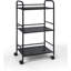 Chariot utilitaire roulant en métal à 3 niveaux avec roulettes, organisateur de rangement mobile pour la cuisine, le bureau ou la maison - noir