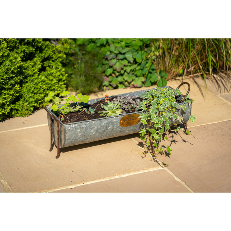 Vintage Snuffle 2 Piece Metal Planter Box Set