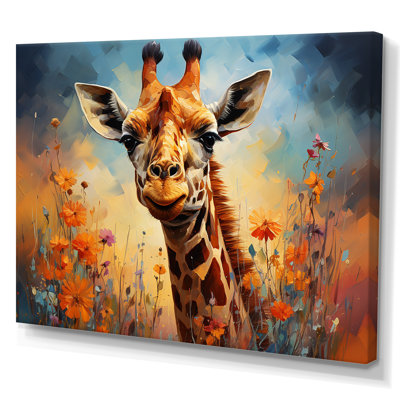 Girafe brune expressionniste - impression
