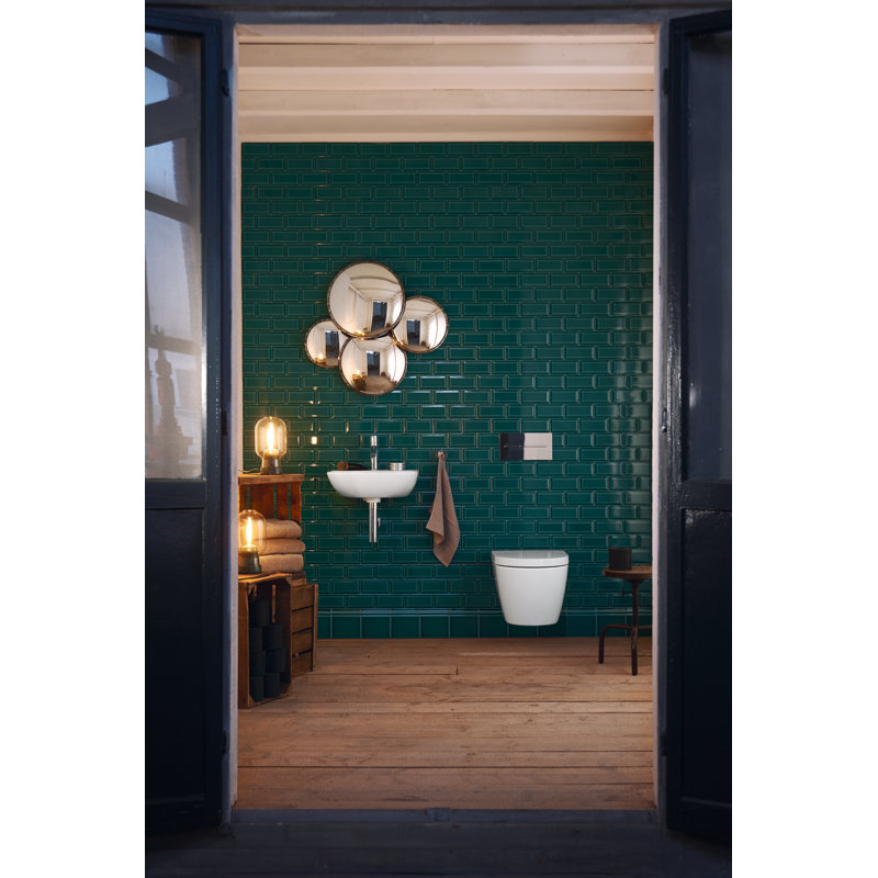 Lavabo de salle de bain mural rectangulaire en céramique avec trop-plein Me By Starck