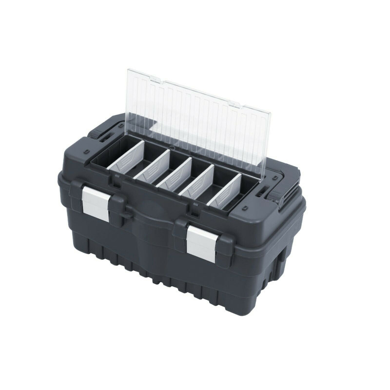 Shallon Toolbox with Aluminum Handle and Insert Magnetic Storage, 24cm H x 46cm W x 25.5cm D