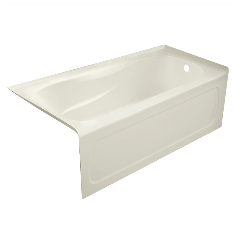 Baignoire de trempage en acrylique 60 po x 32 po Alcove, Droite, Biscuit