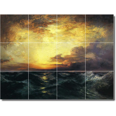 24" x 18" Ceramic Painting Decorative Mural Tile 6" x 6"