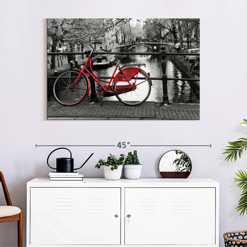 Mehar Red Amsterdam Bicycle, 26" H x 39" W