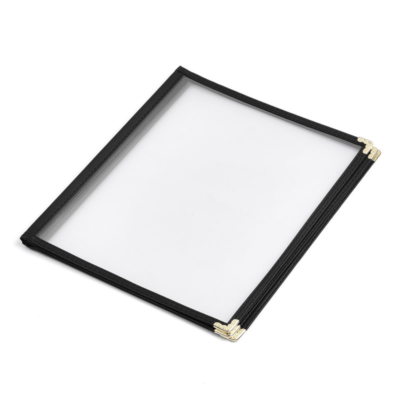 Paquet de 60 couvertures de menu de restaurant style livre 3 pages 6 vues, Noir, noir, noir, noir, 8,5 po x 11 po