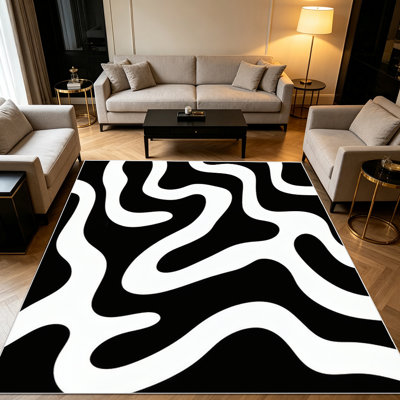 1PC Abstract Geometric Area Rugs for Living Room, Soft and Comfortable, Suitable for all seasons, easy-to-maintain, machine washable Indoor floor mat, Under Table Farmhouse suitable for Bedroom