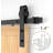 HomLux 8ft Heavy Duty Sturdy Sliding Barn Door Hardware Kit, Smoothly and Quietly, Easy to Install and Reusable - Fit 1 3/8-1 3/4" Thickness & 48" Wide Door Panel, Black(J Shape Hanger) Standard Single Track Barn Door Hardware Kit