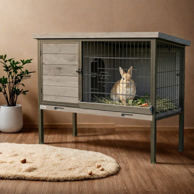 Cage à lapin en bois surélevée, cages et petits animaux pour l'extérieur, extérieur