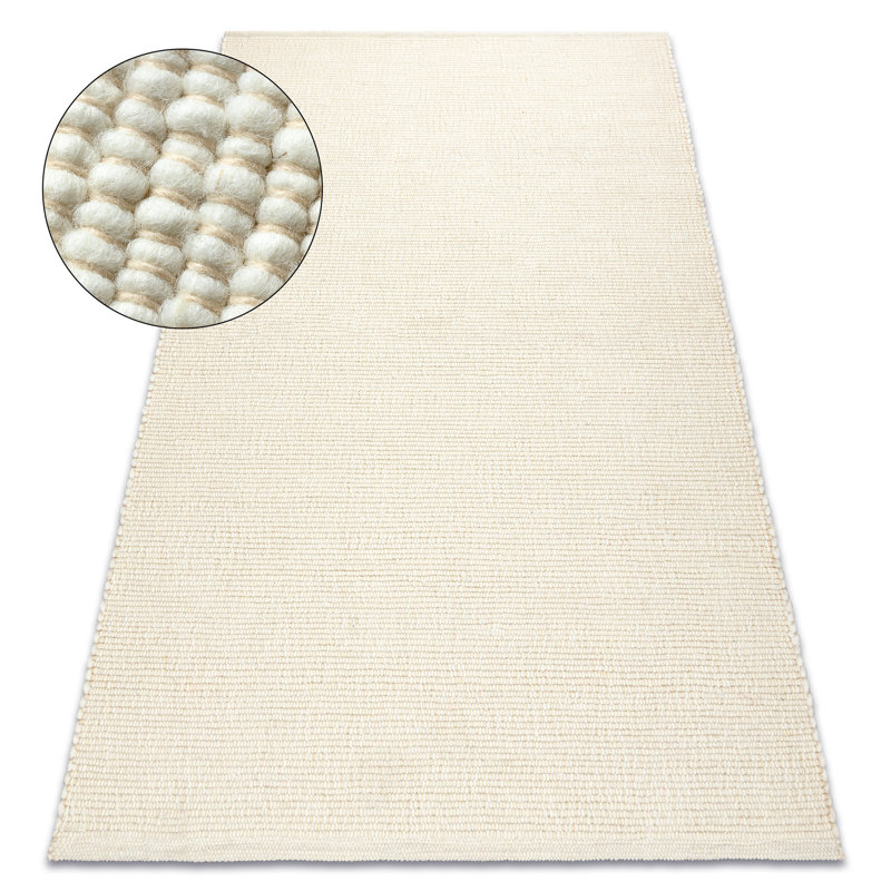 Oronza Rectangle Wool Flokati Area Rug, Rectangular 60 x 100cm