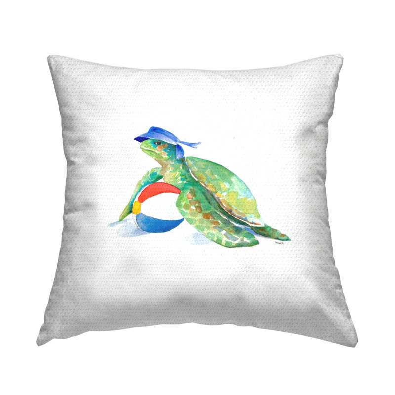 Coussin d'extérieur Green Sea Turtle Beach Ball