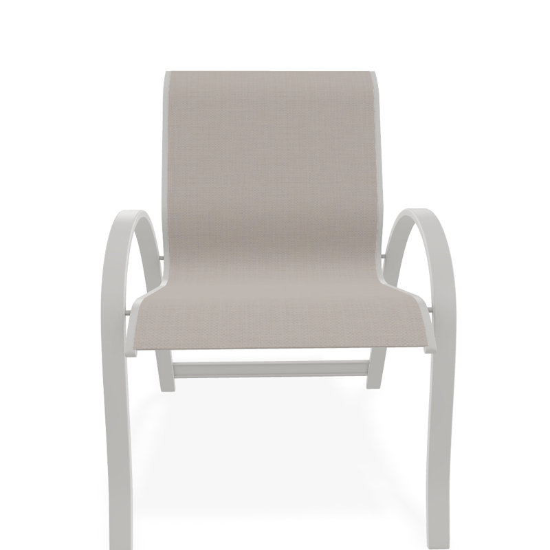Aruba Stacking Patio Dining Armchair, Natural, Snow