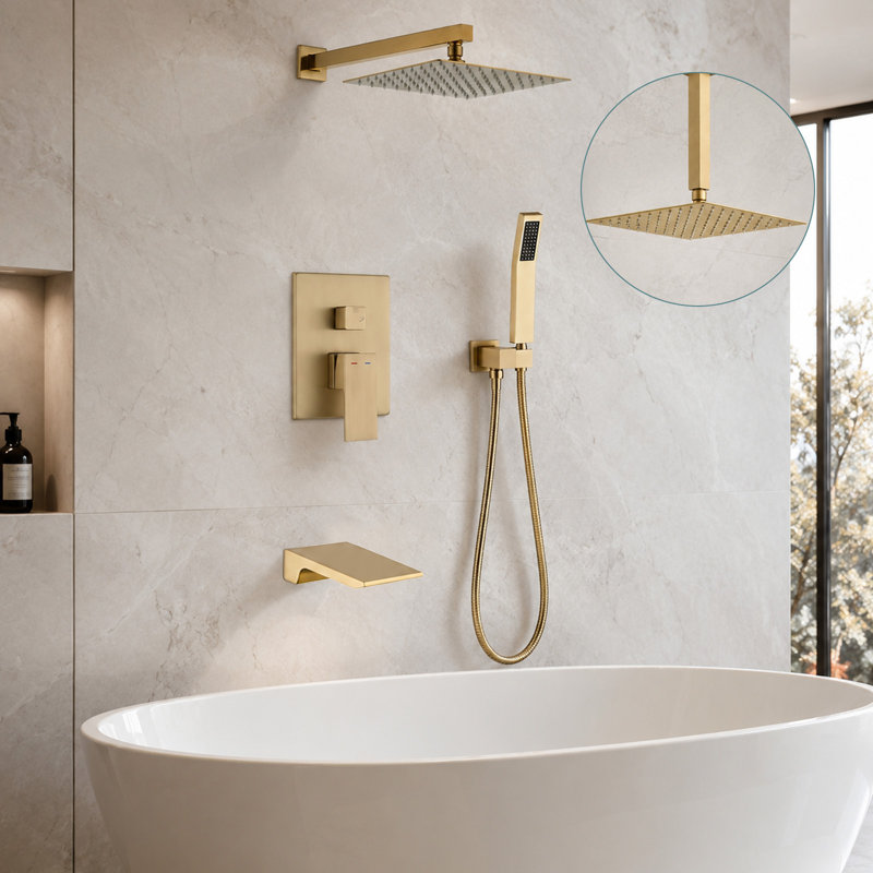 Robinet de douche carrée 12 po
