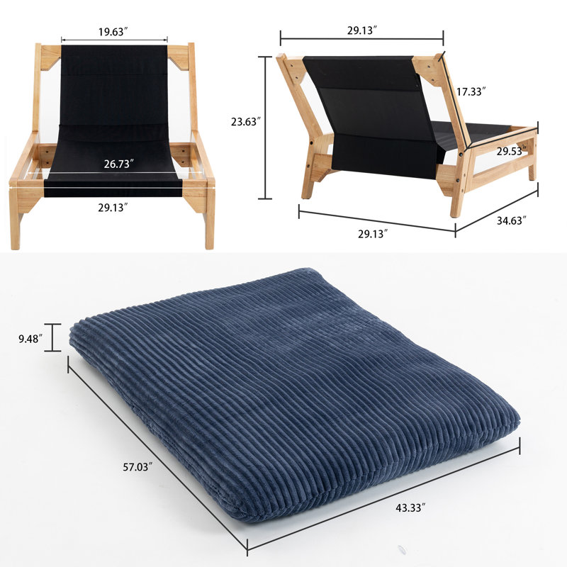 Fauteuil à billes en velours côtelé Leisure Comfort, Bleu