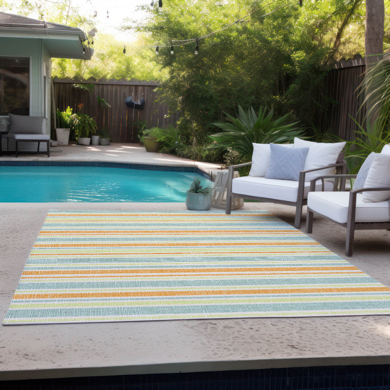 Lovell Washable Striped Indoor / Outdoor Rug, Rectangle 3' x 5'
