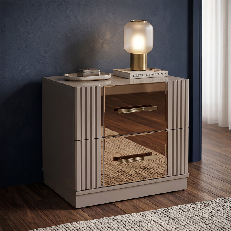 Grand sable de rivière Lorenzo 2 pièces, 2 Pieces: Bed, Nightstand, Queen