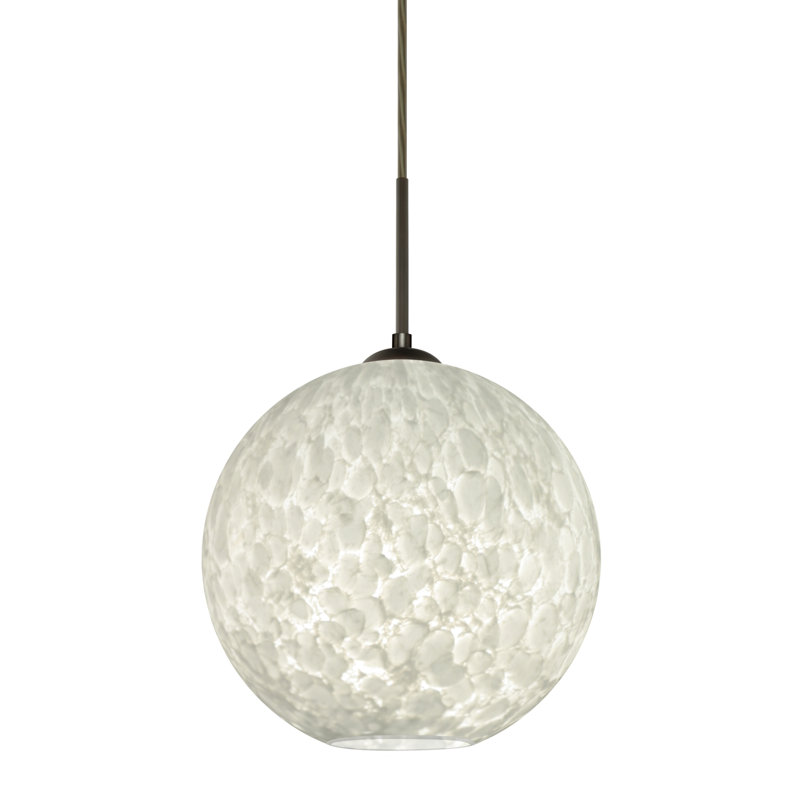 Luminaire suspendu sphérique 1 lumière Speth, Bronze, H 11,5 po x l 11,75 po x P 11,75 po, Ampoule incandescente