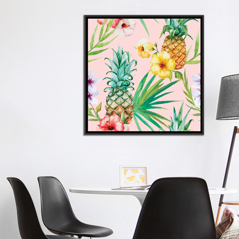 «Hawaii», reproduction d'impression sur toile, H 18 po x l 18 po x P 1,5 po, Toile avec cadre flottant noir, Pas de tapis
