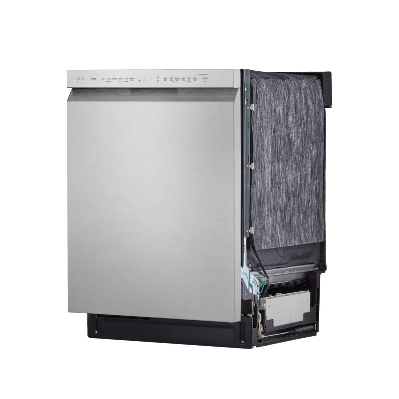 LG 24 in. PrintProof Stainless Steel Front Control Dishwasher with QuadWash, 3rd Rack & Dynamic Dry, 48 dBA, Stainless Steel