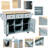 Blue Kitchen Cart With Adjustable Storage & Drop, 5 Wheels, Island 3 Drawers For Functional Living Space-1897282129