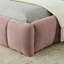 Lit plateforme tapissier rose très grand, chenille épaisse, tête de lit, ambiance moderne de chambre à coucher-1238125722