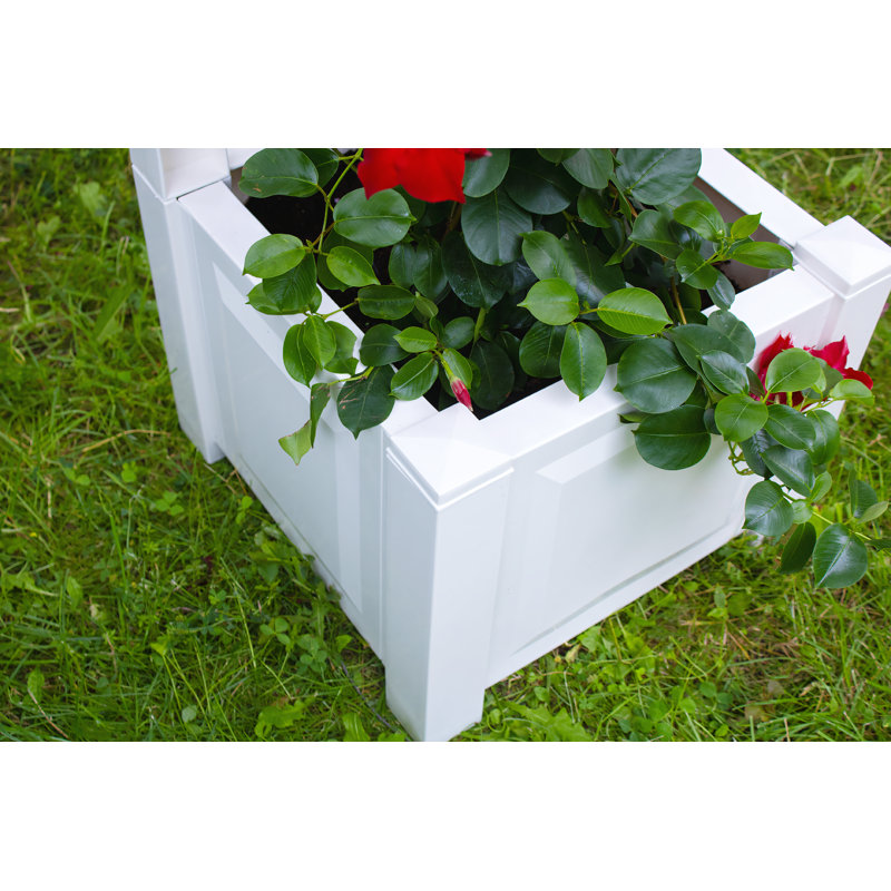 Anjeza Copenhagen Plastic Planter Bench, White