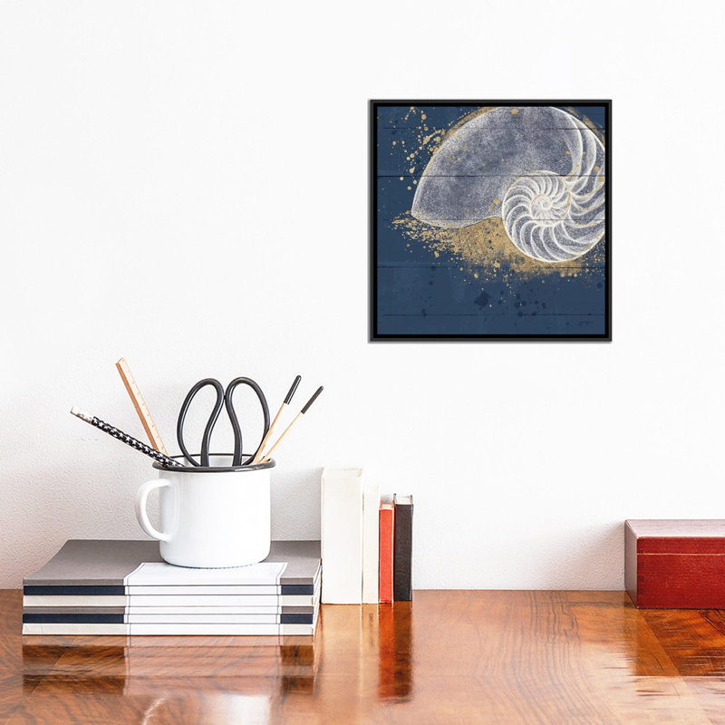 «Calm Seas IX» par Janelle Penner - impression d'art graphique, H 26 po x l 26 po x P 1,5 po, Toile avec cadre noir