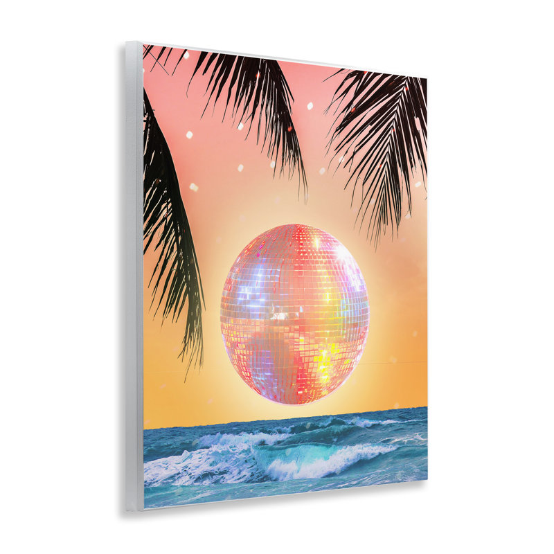 Plaque murale Tropical Disco Sunset, design par Lil 'Rue