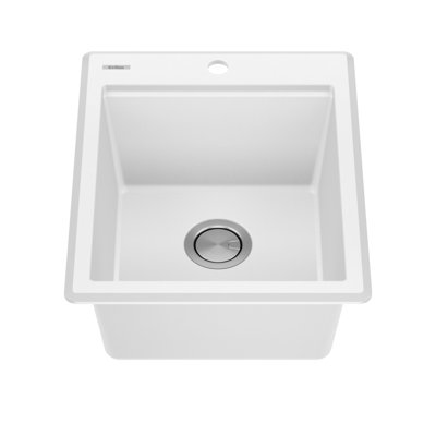 KRAUS Bellucci 28” Granite Workstation Drop In Top Mount Single Bowl Kitchen Sink with Accessories