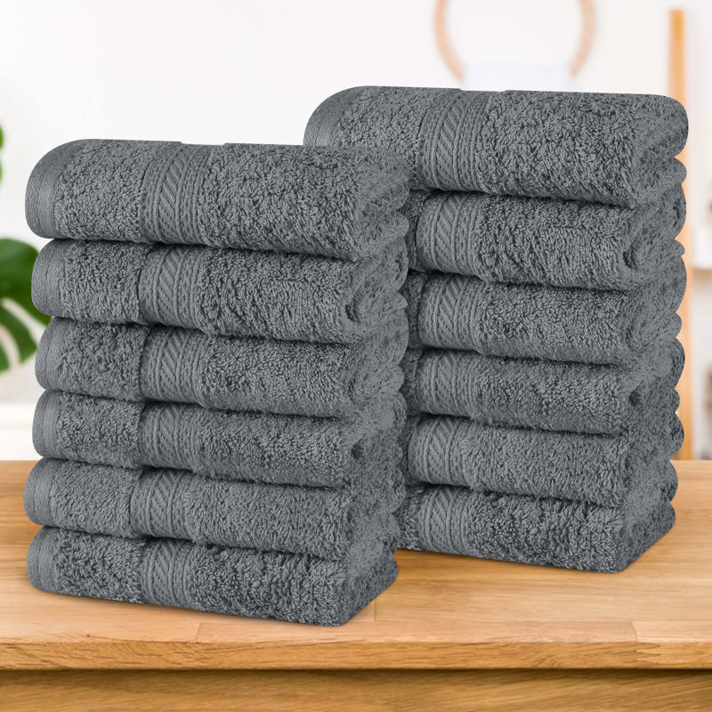 Essuie-mains de luxe en coton doux et très absorbant, Gris