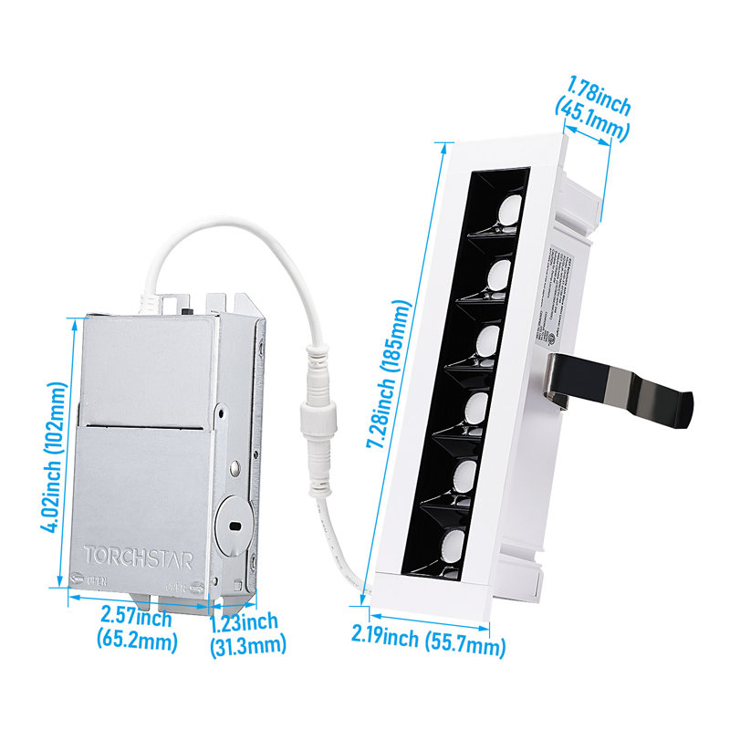 7.28'' Selectable Color Temperature Dimmable Air-Tight IC Rated LED Canless Recessed Lighting Kit