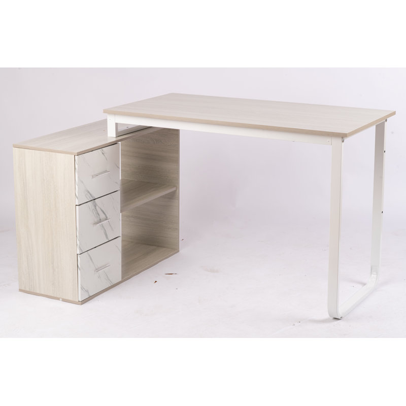Modern L-Shape Office Desk For Multi-Tasking, Grey