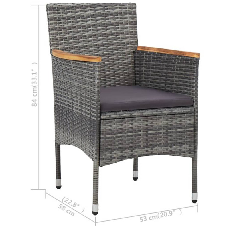 Ensemble de salle à manger Dundee, Gris, Gris / Bois, 2
