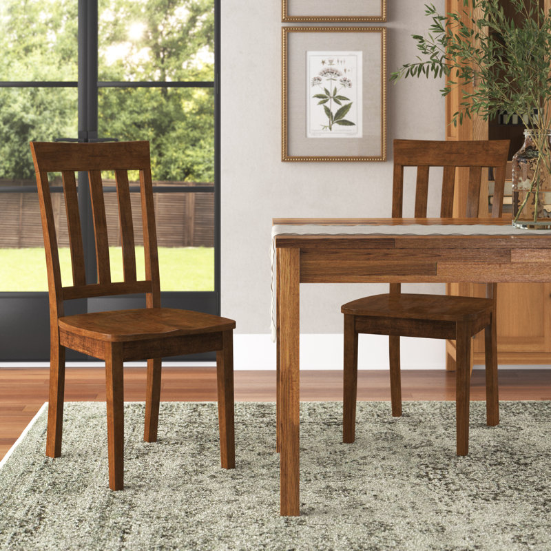 17'' H Acacia Solid Wood Side Chair, Caramel