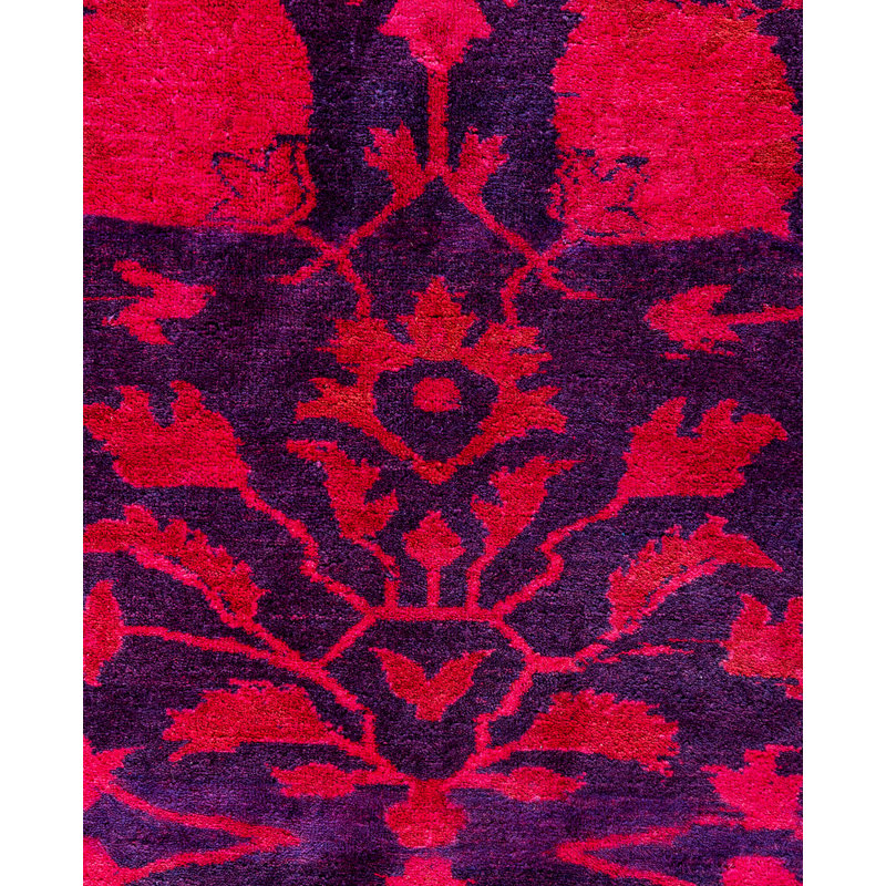 Overdyed Hand-Knotted Wool Modern-Contemporary Pink Area Rug 9' 2" x 11' 9"
