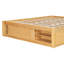 Structure de lit plateforme grand format avec 4 tiroirs de rangement et un casier de rangement au pied de lit, sans tête de lit, design moderne et peu encombrant - naturel-1099032099