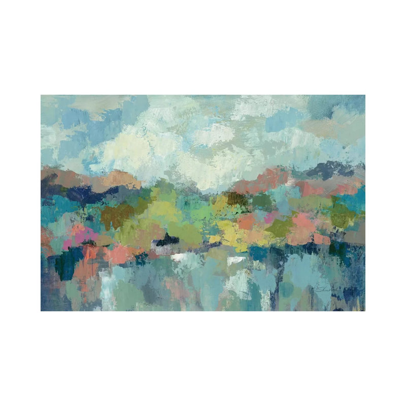 Abstract Lakeside 1 Piece Wall Art on Canvas, 20.32 cm H x 30.48 cm W, Wrapped Canvas
