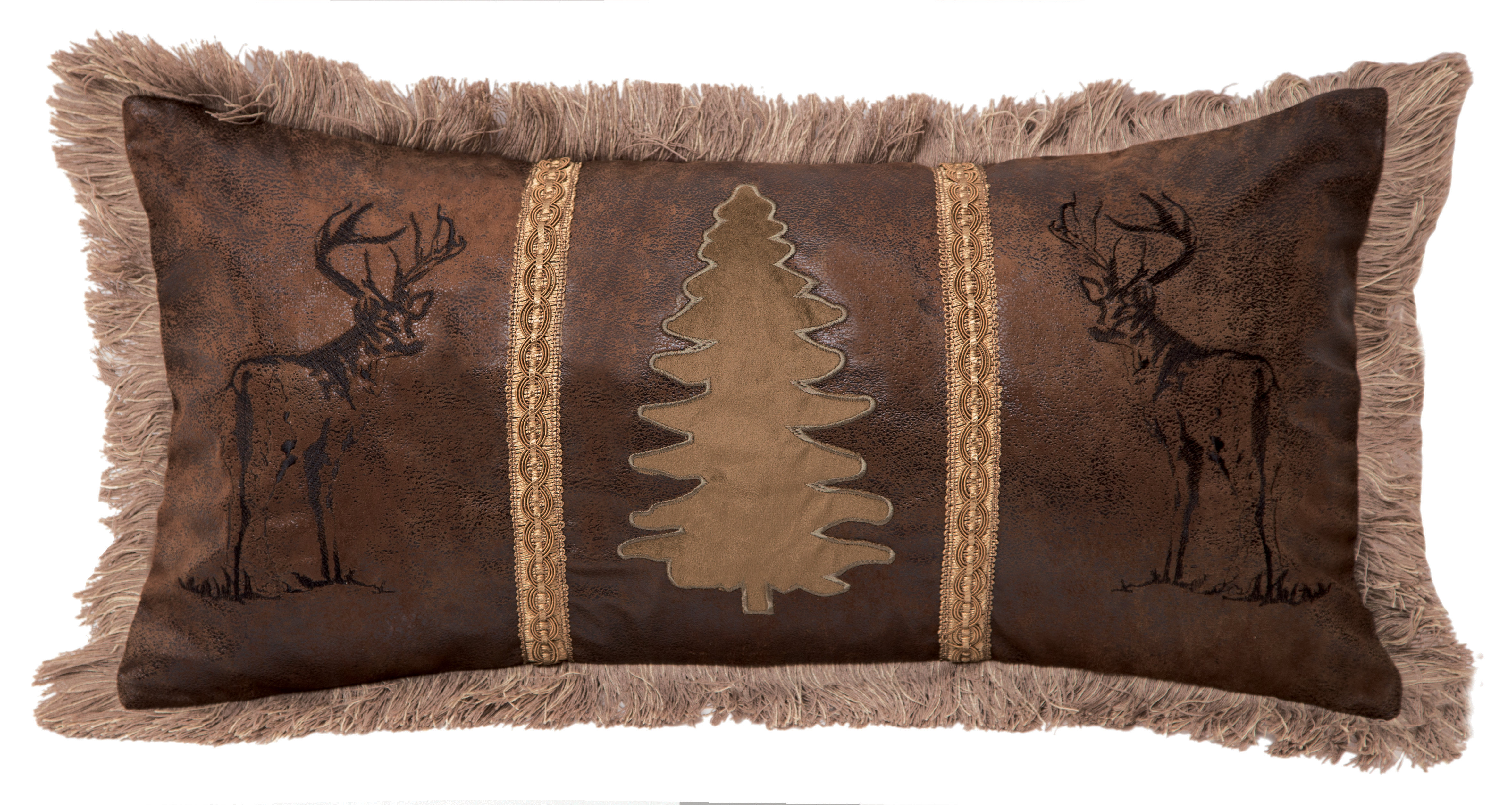 Carstens Inc. Buck and Trees Faux Leather Lumbar Pillow & Reviews | Wayfair