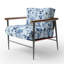Chaise d'appoint Coastal - Fauteuil Blue Toile-327258041